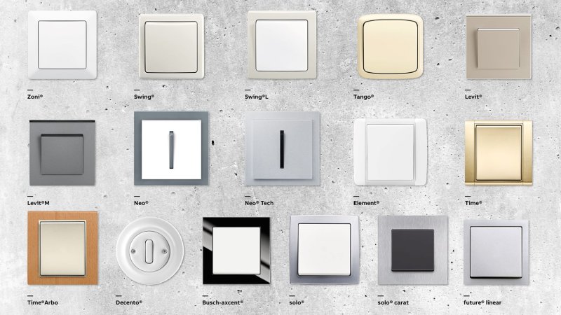17 designových řad vypínačů a zásuvek ABB