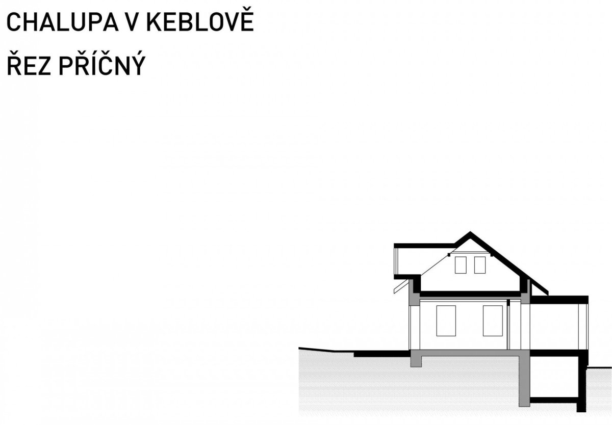Rekonstrukce chalupy u Blaníku, OK Plan Architects - řez