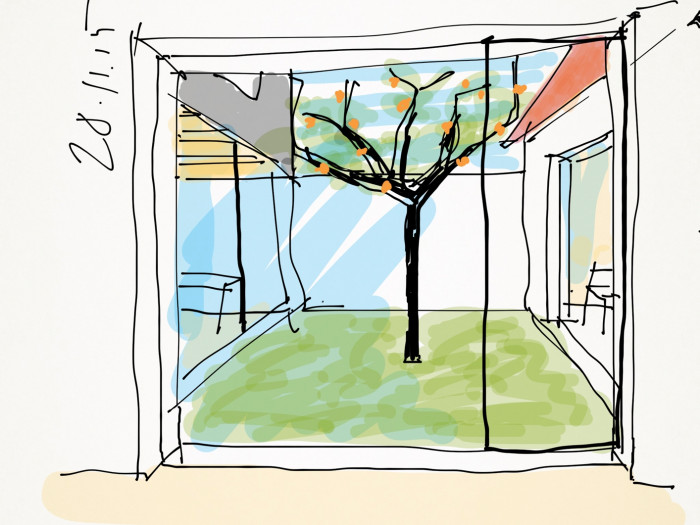 Protetické centrum ve Starém Městě, skica, Rusina Frei architekti