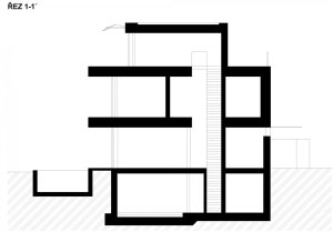 OK Plan Architects, Rodinný dům v Kunraticích - řez 11´