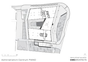 Administartivní centrum Piano, půdorys přízemí, CMC architects a.s.