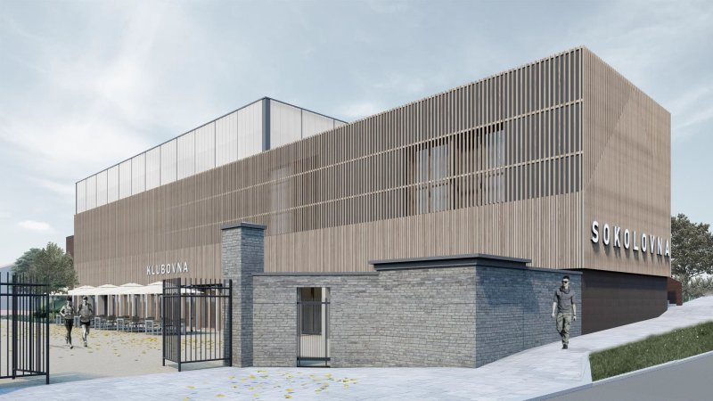 Sokolovna v Řeporyjích, archicraft, vizualizace. Zdroj: archicraft