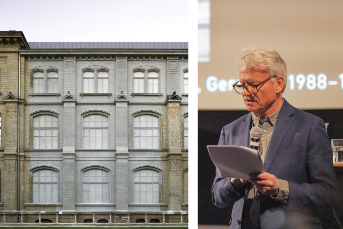 Výřezy z fotografií - Rekonstrukce a rozšíření východního křídla Přírodovědného muzea, Berlín, 1995–2010, východní fasáda –  Roger Diener