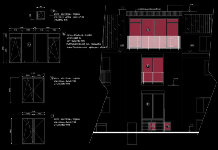 Rekonstrukce rodinného domu, nákresy