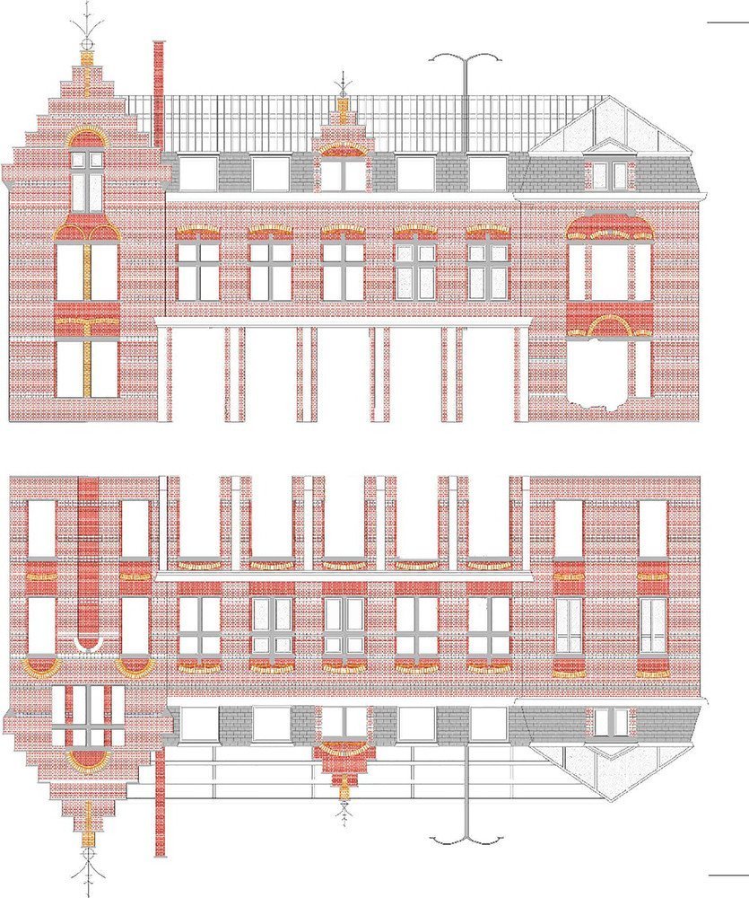 Přestavba psychiatrické léčebny PC Carritas v Belgii, Architecten de vylder vinck taillieu, výkresy