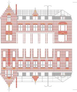 Přestavba psychiatrické léčebny PC Carritas v Belgii, Architecten de vylder vinck taillieu, výkresy