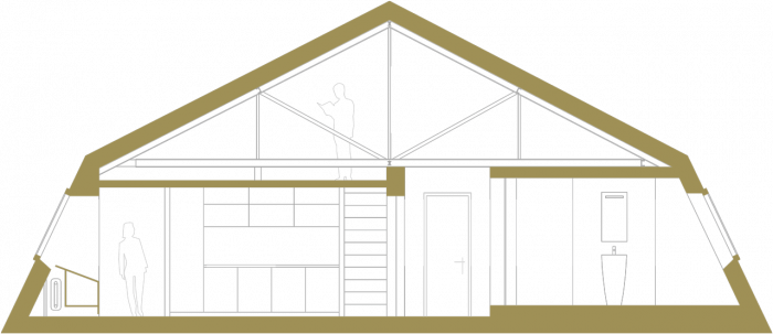 Marek Svoboda, Podkrovní byt Praha 7, řez - foto