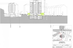 Administrativní budova Green Point, AHK Architekti. PŘÍČNÝ ŘEZ
