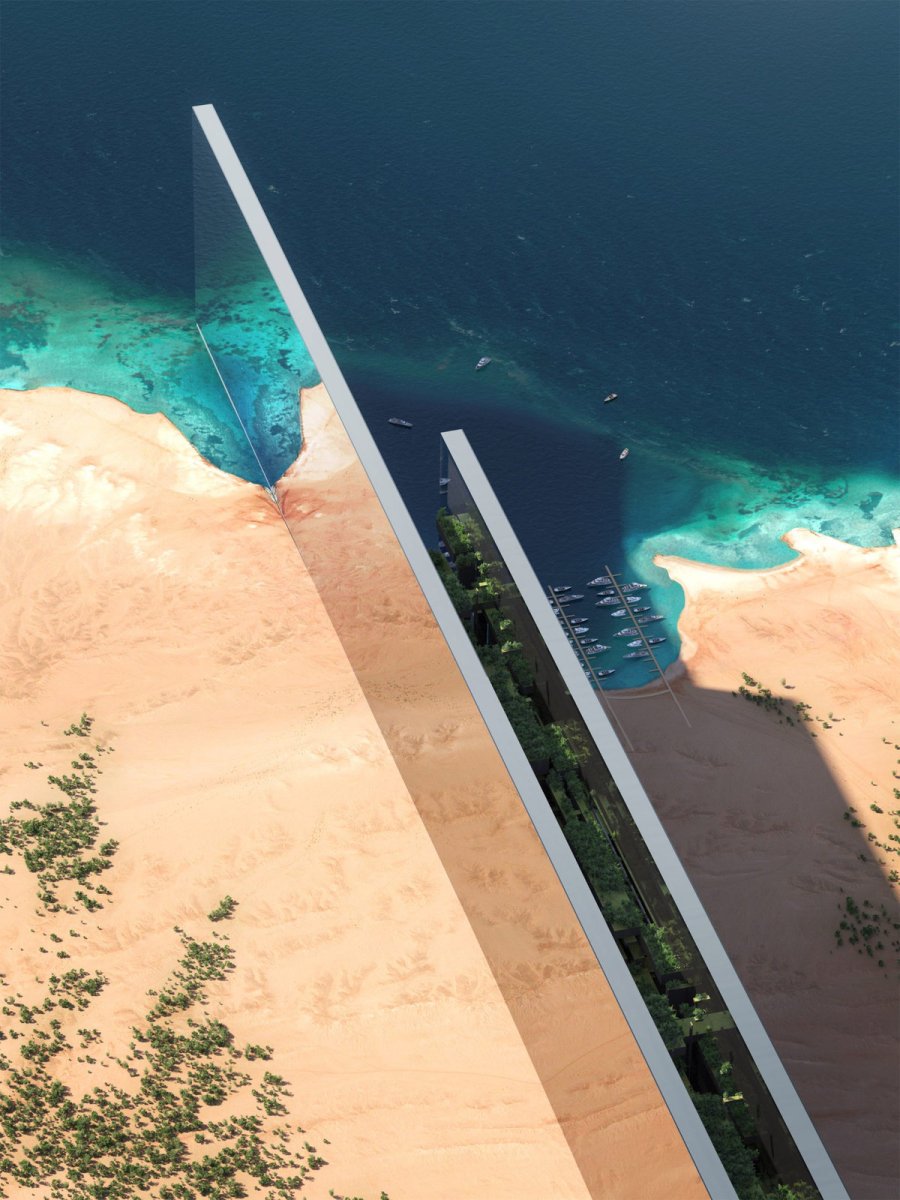 V Saúdské Arábii budují megaprojekt The Line - pomaleji než bylo očekáváno.