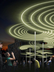 Vrtiška & Žák, Rozkvétání světla, Point Karlín, vizualizace,