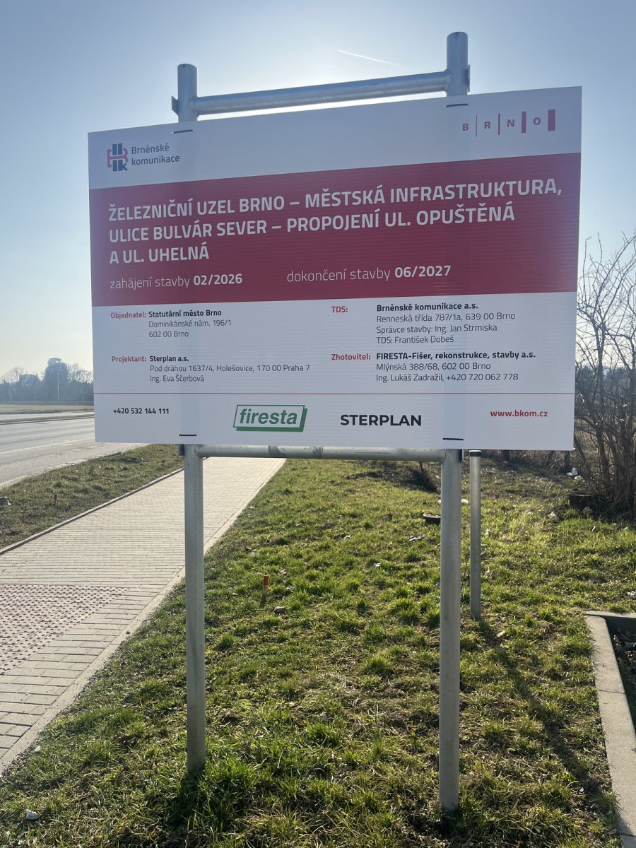 Brownfield, kde se buduje severní část Bulváru.