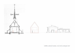 Smutečí síň Broumov, řez,  INS spol. s.r.o., d3D