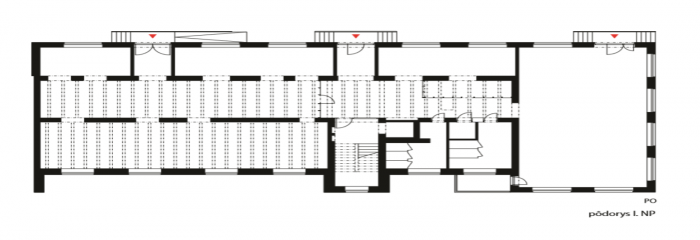 Administrativní sídlo firmy Jolly Joker, půdorys po rekonstrukci, Totalstudio