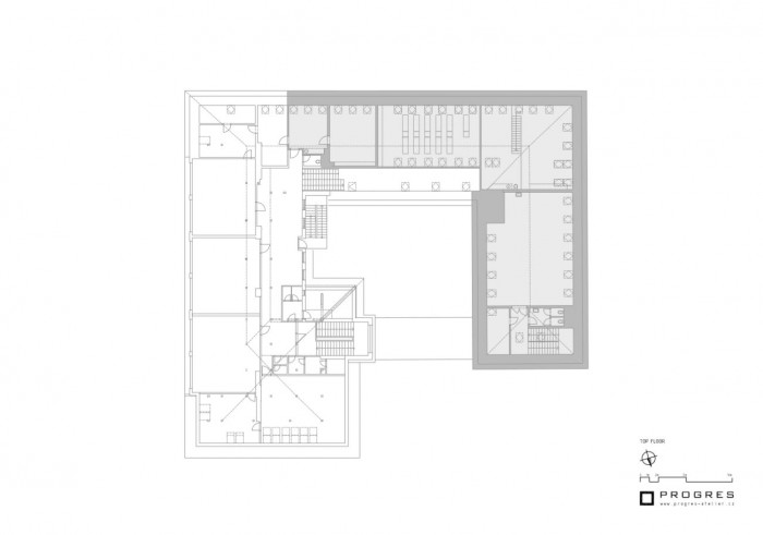 Základní škola Járy Cimrmana v Lysolajích, půdorys 3np, Progres Ateliér