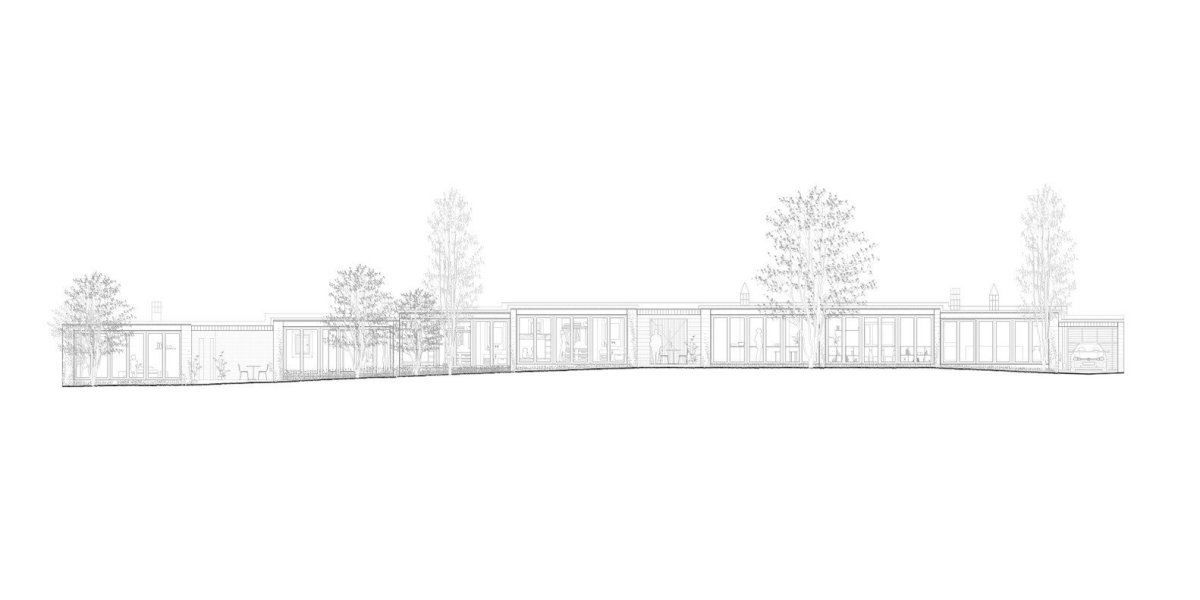 Rodinný dům ve Španělsku Casa 1413, HARQUITECTES, řez