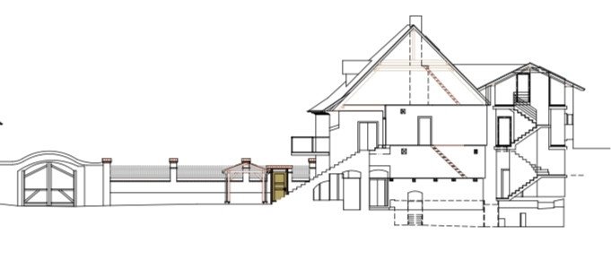 Obnova Bízkova válcového mlýna, Jirsa Architekti, řez