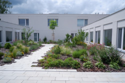 Atrium slouží jako bezpečný společný prostor pro všechny obyvatele domu. Zároveň ale zpříjemňuje i chodby, které ho obepínají. V nich se obyvatelé zdržují skoro častěji.