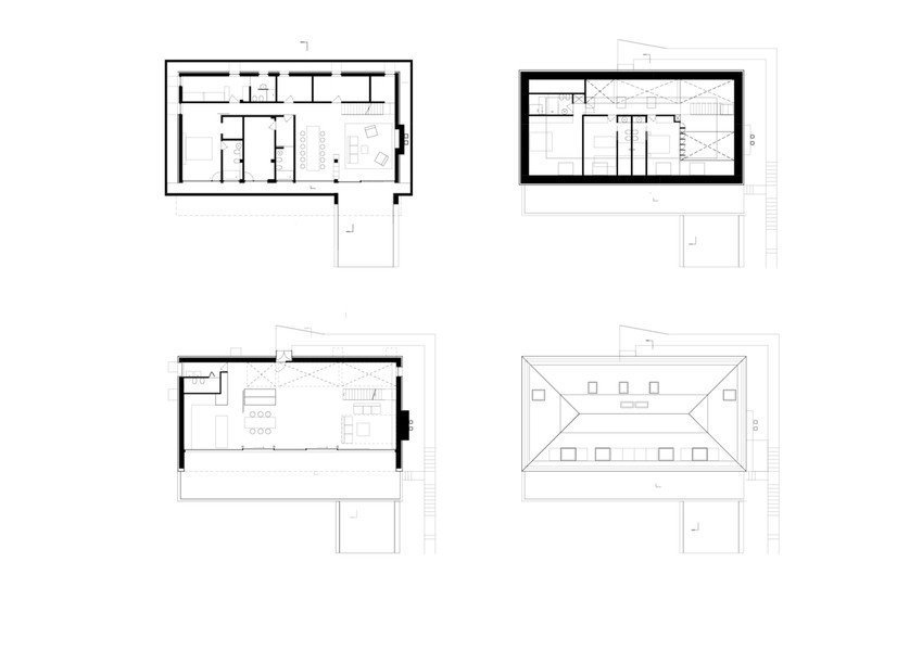 Víkendový dům s výhledem, Benetti Grigolo Architetti, půdorys
