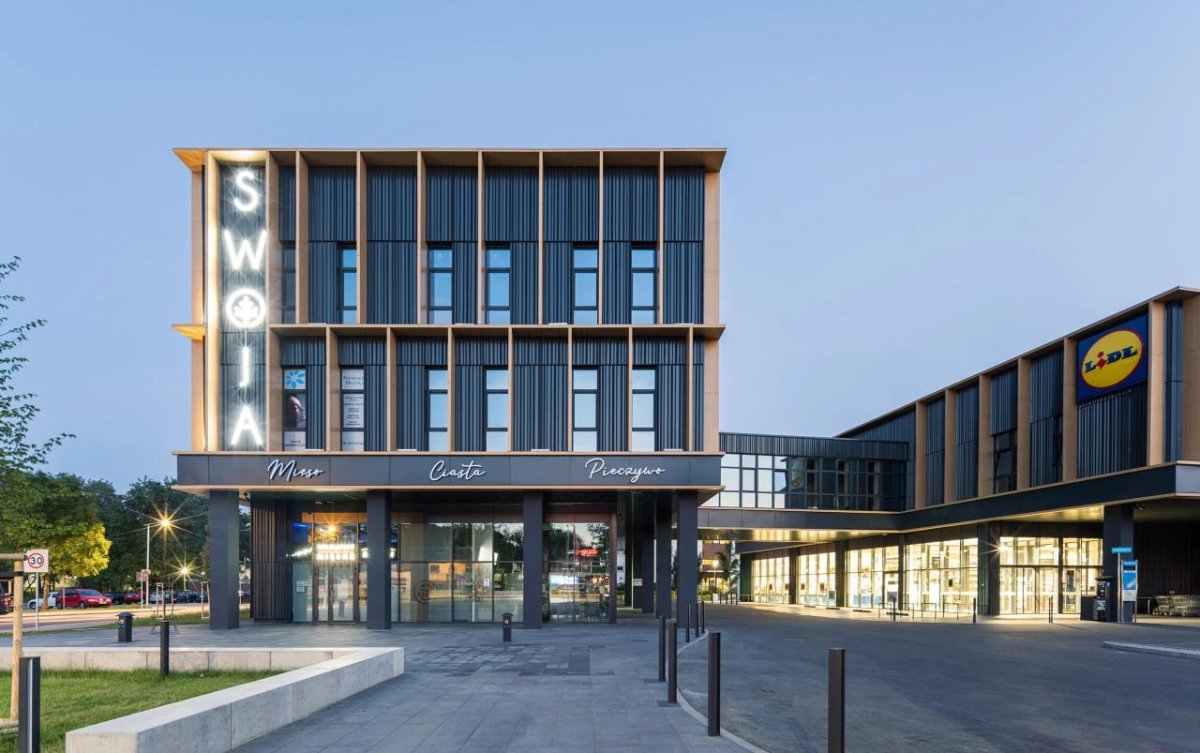 Nákupní centrum Swoja Olympia ve Vratislaviv Polsku, kde byl použit systém MB-60E EI.