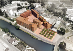 Náhled areálu Winternitzových automatických mlýnů - vizualizace