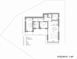 ROSA architekt, RD Červený kopec II, půdorys 1. NP - foto