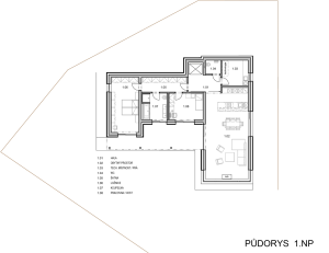 ROSA architekt, RD Červený kopec II, půdorys 1. NP - foto