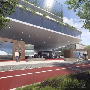 Vítězný projekt v soutěži na parkovací dům v Ostravě od kanceláře PROJEKTSTUDIO.