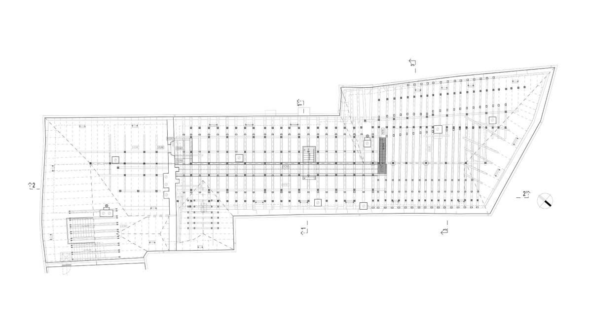 Půdorys krovu (Port 1560, Domy Architects)
