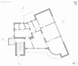 4a architekti, Vila Engel, půdorys 1. NP – foto