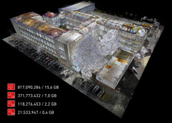 Náhled na celkové finální mračno a jeho statistiky