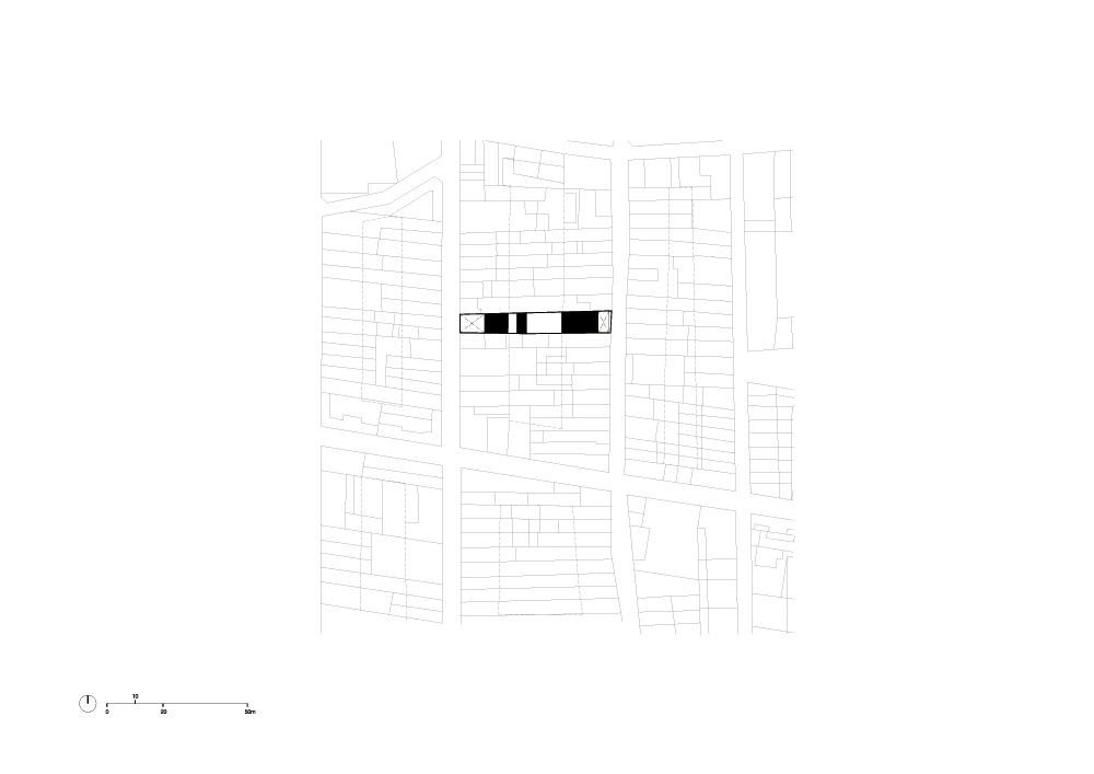 HARQUITECTES, cihlový dům č.p. 1014, situace, výkres
