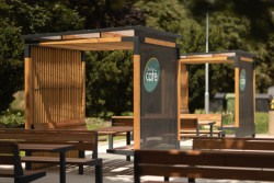 Modulární systém řady Y od Egoé posunuje dosavadní hranice využití venkovního prostoru. (na obrázku řada Public)