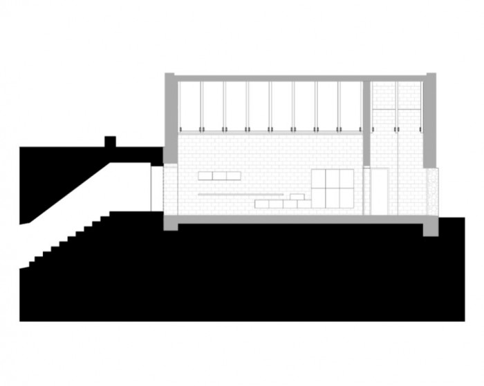 Vinný sklep Konice, řez, Tomáš Dvořák architekti
