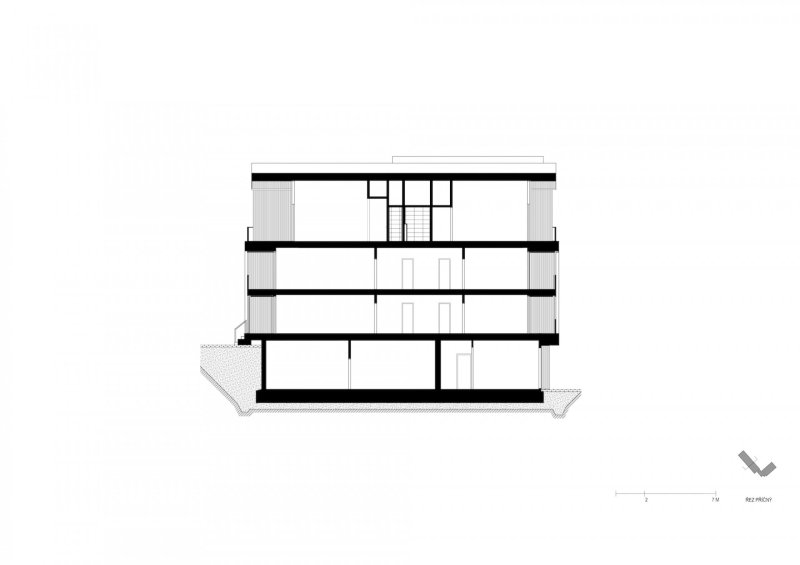 Tee House Beskydy, CMC architects, řez