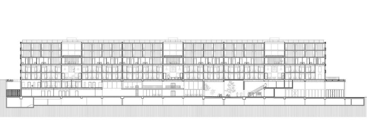 Vysokoškolské koleje Résidence Palaiseau ve Francii, studio 51N4E a Bourbouze & Graindorge