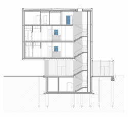 atelier-r, Přístavba laboratoří a počítačového centra CzechGlobe, řez A-A' – foto
