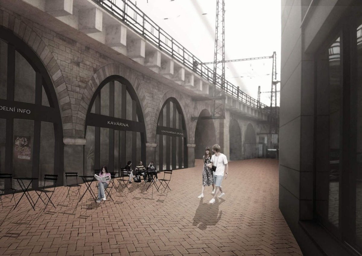 MOBA studio, Negrelliho viadukt, U Karlínského divadla, vizualizace – foto