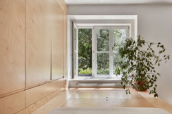 Ateliér Neuhäusl Hunal proměnili žižkovský byt na garsonku se spacím pódiem