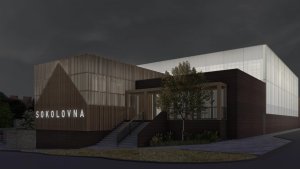 Sokolovna v Řeporyjích, archicraft, vizualizace.