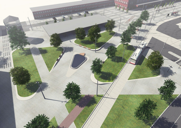 Multimodální uzel veřejné dopravy v Pardubicích, vizualizace, Med Pavlík architekti s.r.o.
