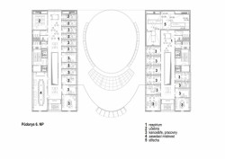 AI-DESIGN, Vzdělávací komplex UTB ve Zlíně, půdorys 6. NP