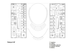 AI-DESIGN, Vzdělávací komplex UTB ve Zlíně, půdorys 6. NP