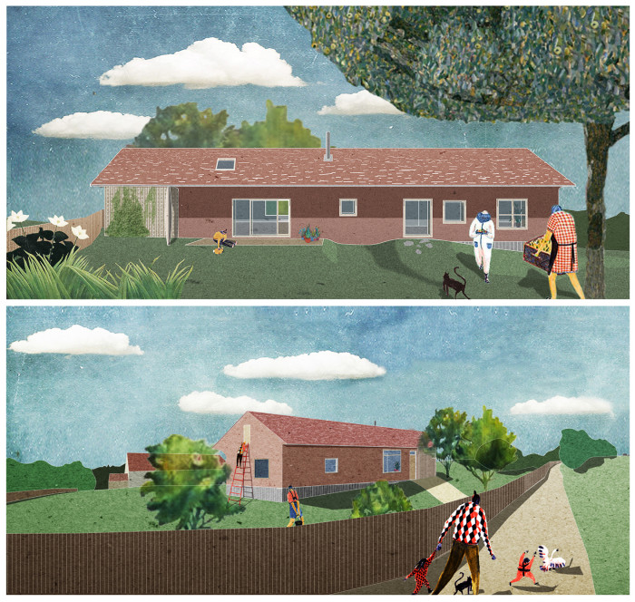 Dům v Lukovanech, ertepl, koláž