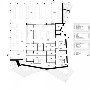 Komunitní centrum Mírová, Mnichovo Hradiště, PROJEKTIL ARCHITEKTI - půdorys 1.N.P.