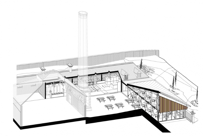 Kavárna Londýnské univerzity v bývalé kotelně, Cartwright Pickard