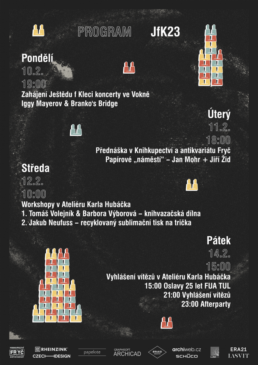 23. ročník studentské soutěže Ještěd f Kleci, plakát - program, zdroj : Ještěd f Kleci