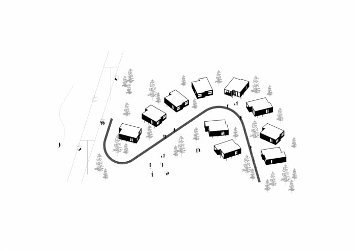 Sheltre pre hotel Bjornson, Ark-shelter / Michiel De Backer, Viktor Mikovčák, Martin Mikovčák, axonometrie