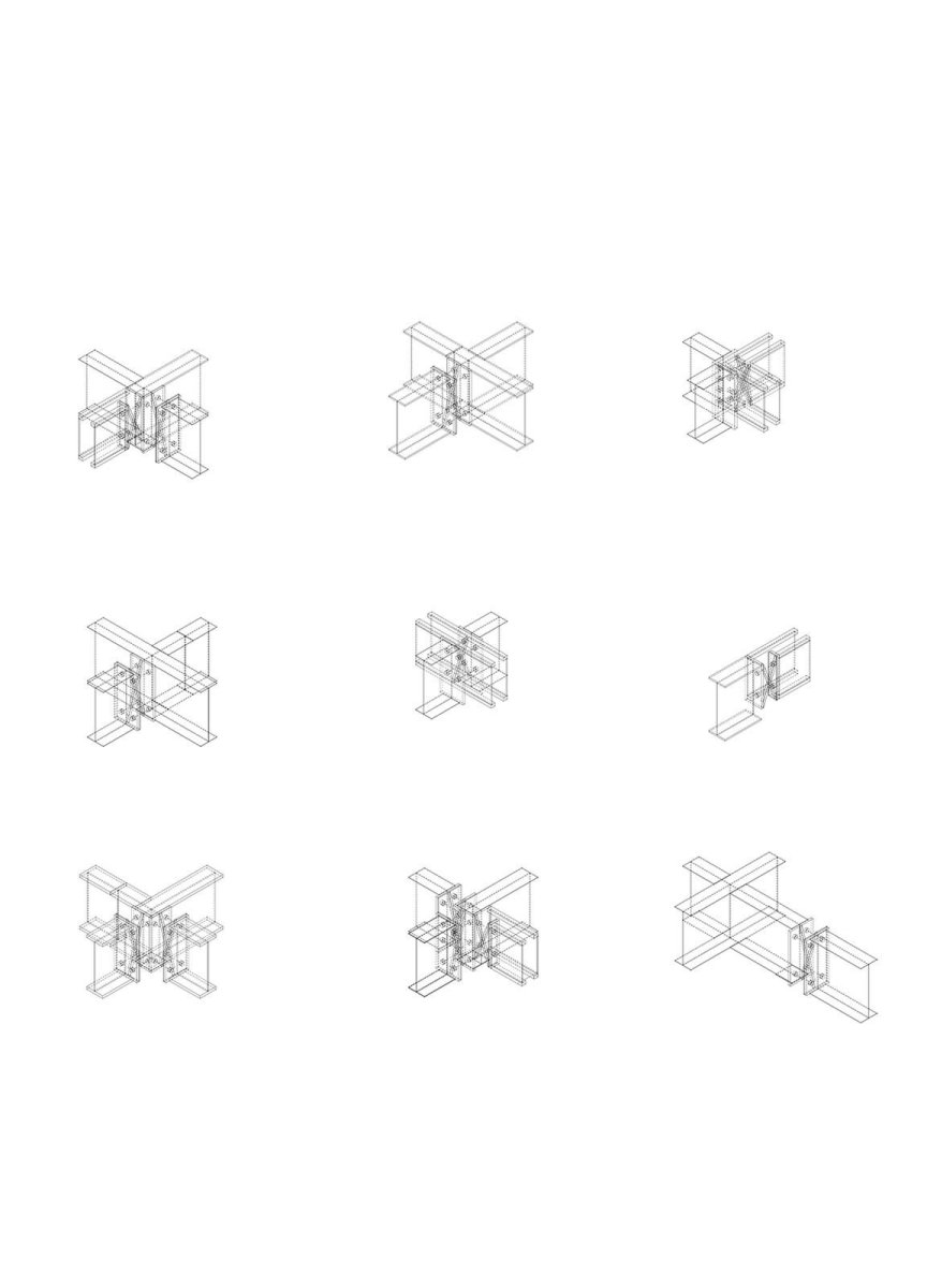BAUKUNST, Polyvalentní infrastruktura, práce s ocelovými profily, výkres