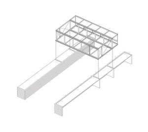 alarciaferrer arquitectos, PABELLON PUENTE - axonometrie