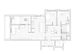 Půdorys (Panelákový byt na Jarově, Kateřina Hodková a Markéta Smrčková)